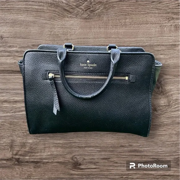 Kate Spade Black Textured Satchel - Picture 1 of 12